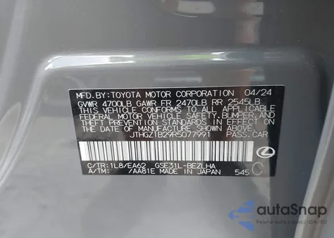 2024 Lexus Is 350 F Sport from USA, damaged, VIN JTHGZ1B29R5077991